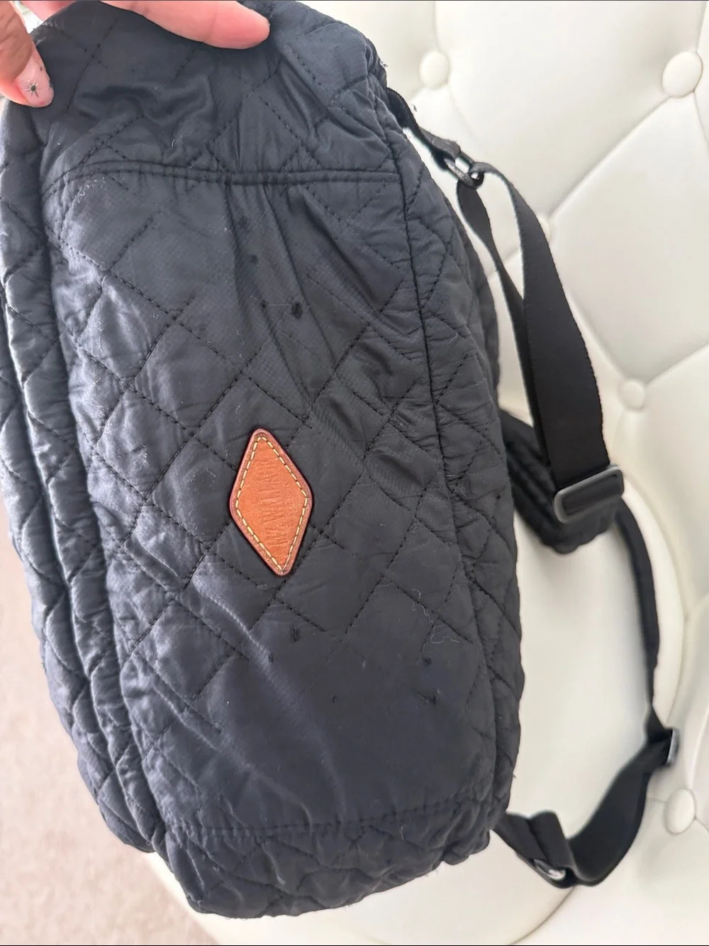Mz Wallace Metro Quilted Black  Backpack Everyday Pack Read Description